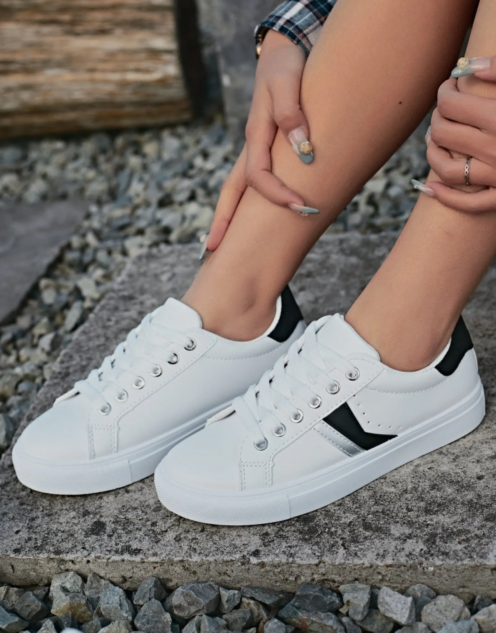 ashley_sneakers__whitebla_2.webp Clearance * Ashley Sneakers 8926 White/Black
