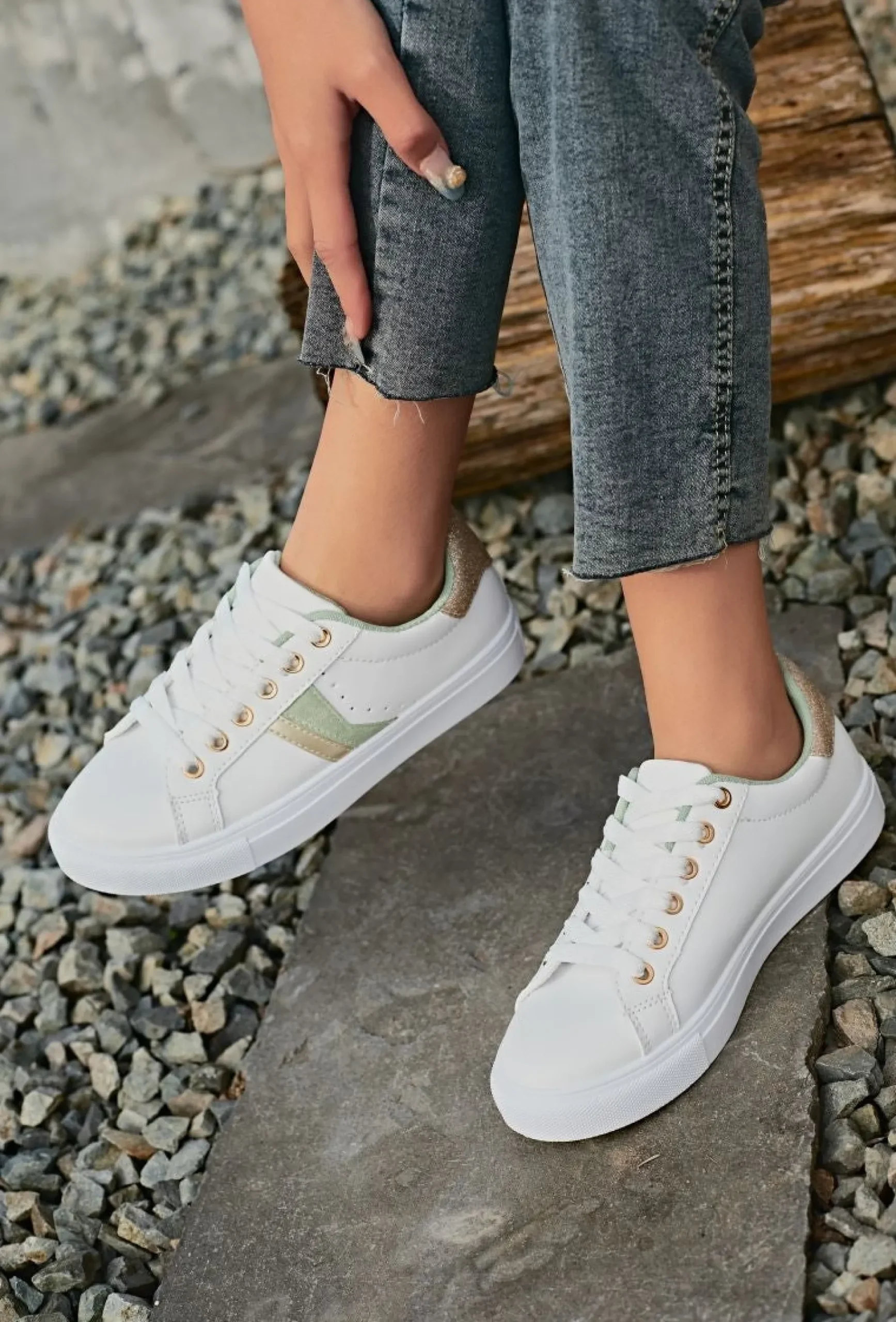ashley_sneakers__whitelig_0.webp Flash Sale * Ashley Sneakers 8926 White/Light Green