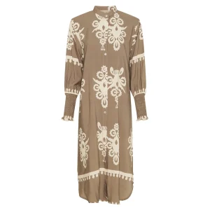 Shop Marta du Chateau 4991B Dress Mdcmerle Fango 761
