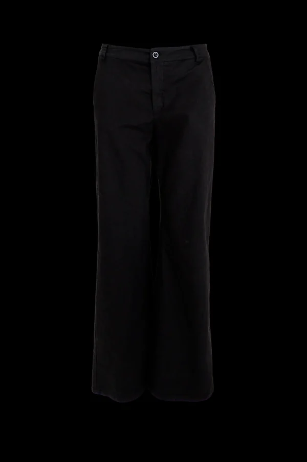 Hot Black Colour Box Canvas Stretch Pant Black