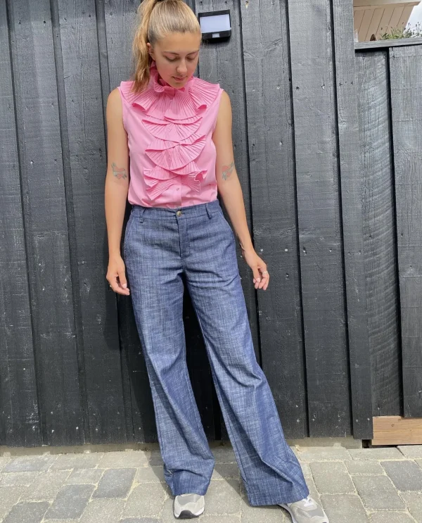 Clearance Black Colour Box Denim Pant Navy Denim
