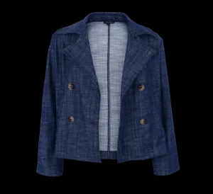 Best Sale Black Colour Box Jacket Navy Denim