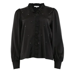 New Continue Darling Studs Blouse Black