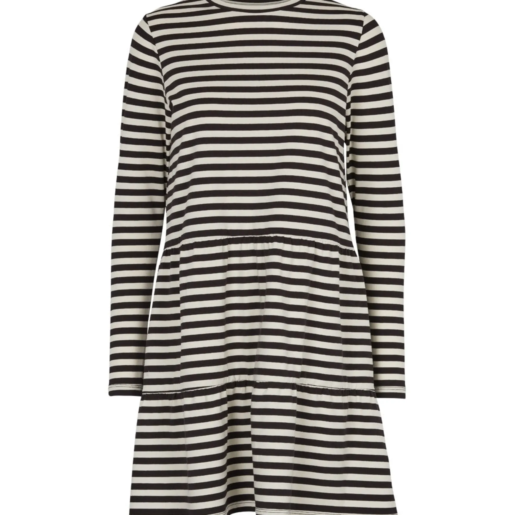 elba_short_dress_black__o_0.webp Best Sale Basic Apparel Elba Short Dress Black / Off White