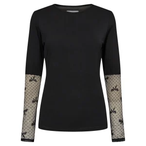Shop Liberté Essentiel Isa Ls Lace Sleeve Blouse Bow Lace
