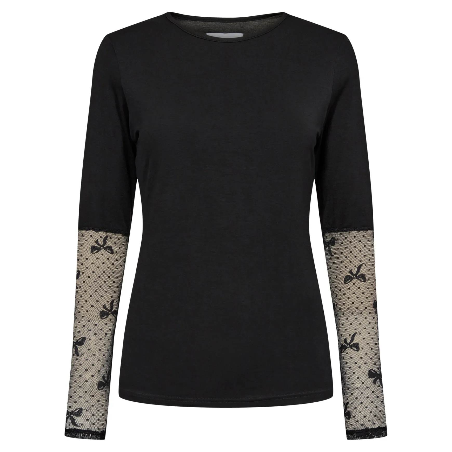isa_ls_lace_sleeve_blouse_0.webp Shop Liberté Essentiel Isa Ls Lace Sleeve Blouse Bow Lace