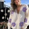 Flash Sale Gown Isa Margurit Cardigan 2398 Med Handlavet Blomster White/Purple