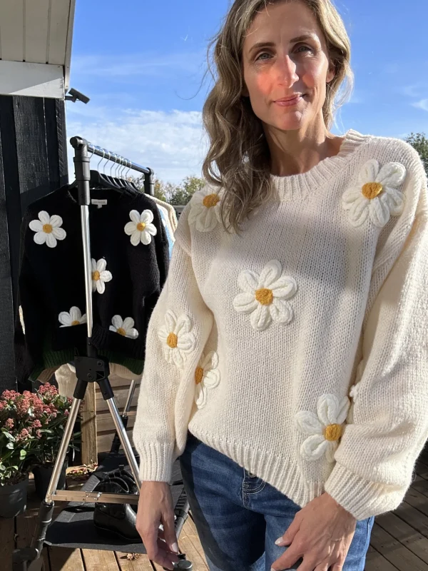 Sale Gown Isa Margurit Pullover Med Handlavet Blomster White