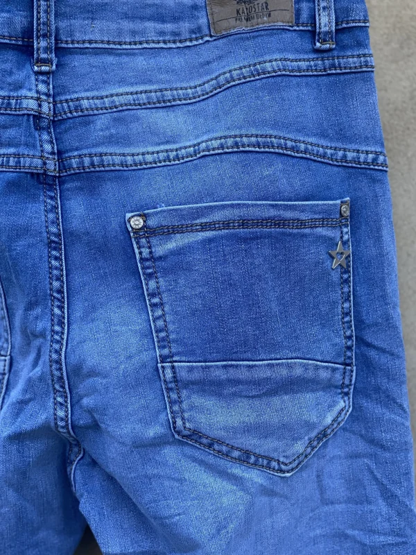 Best Sale Karostar K8822 Zip Jeans Blue Denim