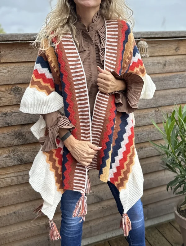 Fashion Gown Lucy Knit Poncho Camel