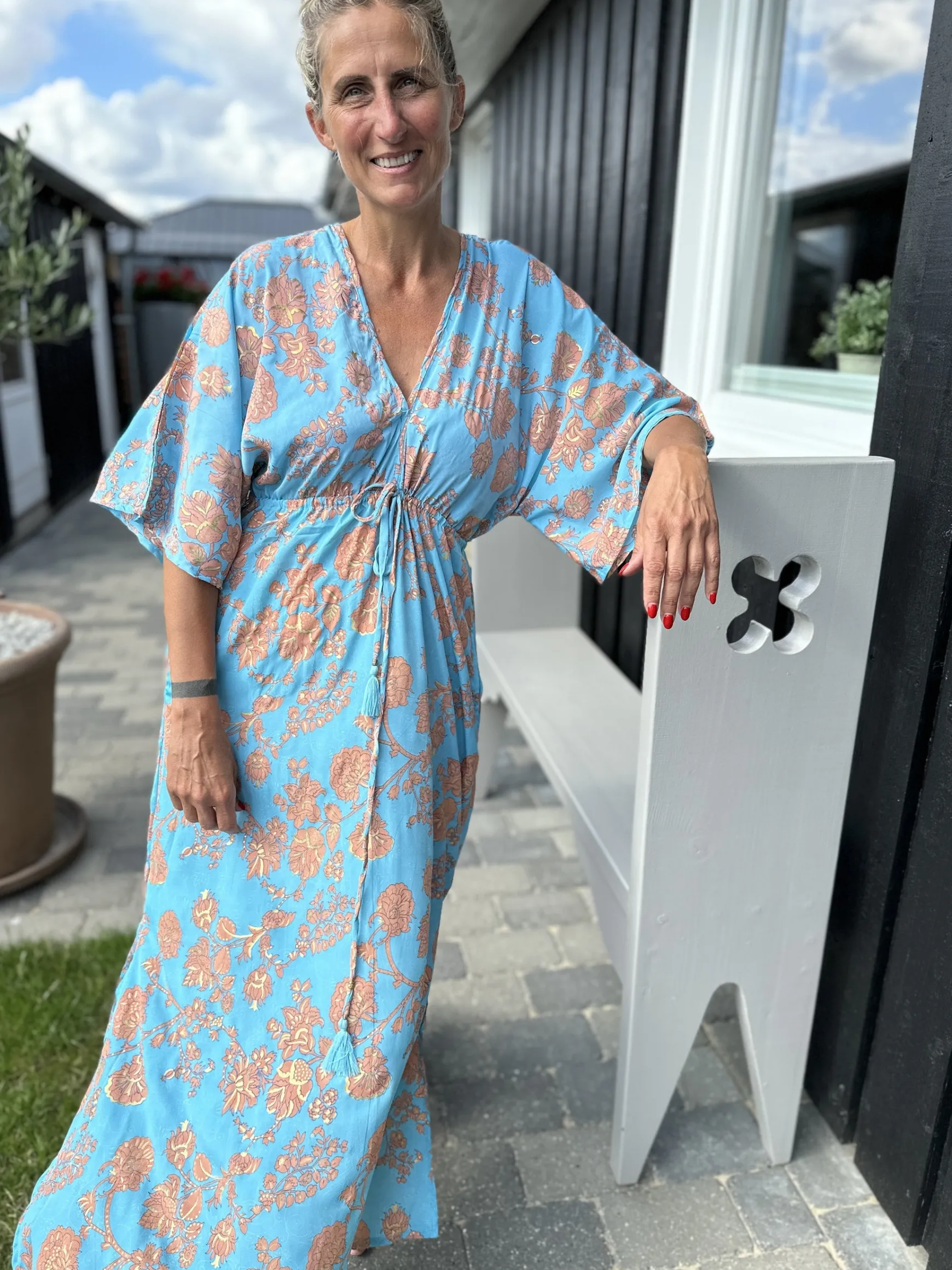 luna_double_vneck_dress_b_1.webp Cheap Black Colour Luna Double V-Neck Dress Blue Lotus