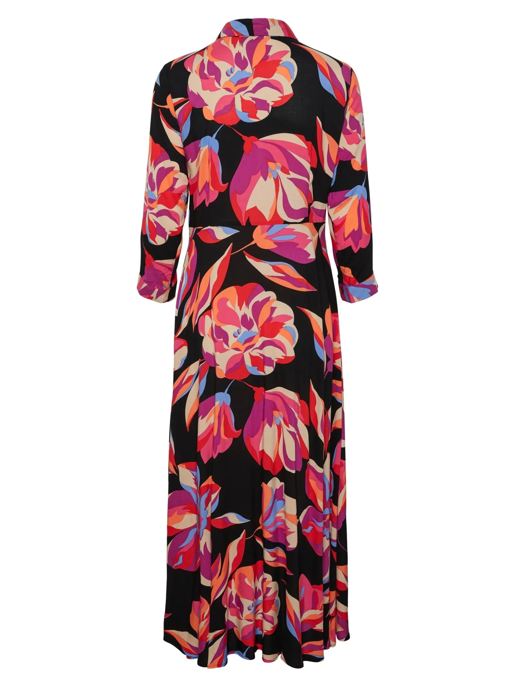 savanna_long_shirt_dress__4.webp Sale YAS Savanna Long Shirt Dress Black Aop Flower Print