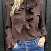 Sale Gown Vigga Flaeseskjorte Brown Chocolate