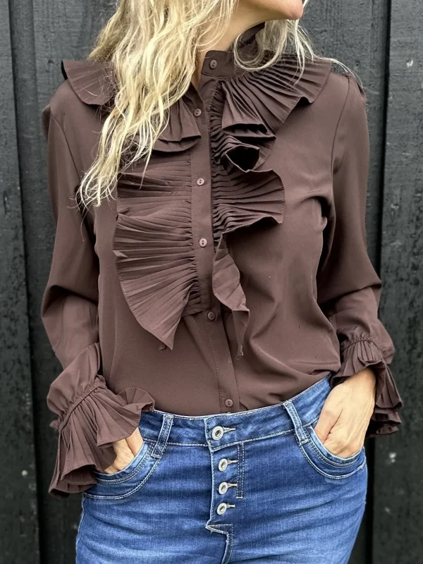 Sale Gown Vigga Flaeseskjorte Brown Chocolate