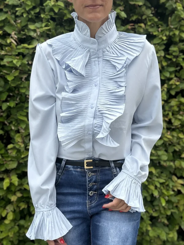 Best Sale Gown Vigga Flaeseskjorte Light Blue